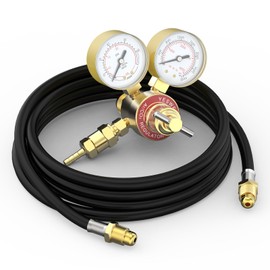 YESWELDER Argon CO2 Regulator with 8.2FT Hose 0-4000 PSI Gauges Gas Welding Regulator for MIG and TIG, CGA580 Inlet Connection