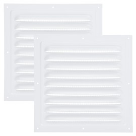 PATIKIL Attic Vent Cover 8 x 8 Inch, 2 Set Aluminum Alloy Gable Vent Grille, Louvered and Screen Mesh, for Exterior Wall HVAC Kitchen Bathroom