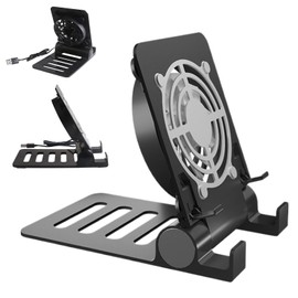 Tablet Stand for Desk,Folding Smartphones Mount Holder with Cooler Fan - Quiet Tablet Bracket for Coffee Shops Den Conference Rooms Libraries Living Room Bedroom
