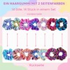 Pack of 14 Shiny Metallic Scrunchies Glitter Hair Bobbles for