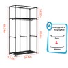 SORCEDAS Portable Wardrobe Closet Storage Organizer Metal Hanging Rack Non-Woven