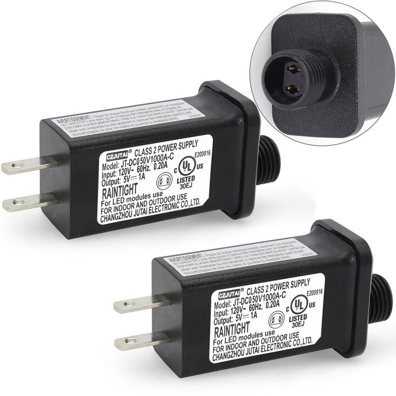 Pack of 2 5V 1A PremierAdapter CZJUTAI JT-DC050V1000 5V1A IP44