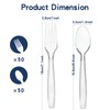 100 Pcs Clear Plastic Silverware Extra Heavy Duty, 50 Forks