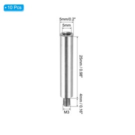 PATIKIL 10 Pcs M3x25+4mm Stainless Steel Standoff Extension Posts Screws,Metric Male Female Thread Adapters Spacer for PCB,Quadcopter Drone,Computer & Circuit Board Assortment Kit