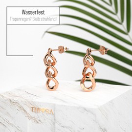 THIORA Chain Link Earrings | Premium Stainless Steel | Women's Chain Earrings | Stud Earrings | Statement Jewellery, Stainless Steel