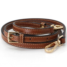 Mini Bags Leather Shoulder Strap Adjustable 94-114cm Bag Straps (brown&gold)