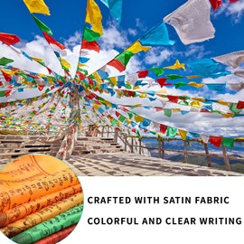 Tibet Buddhist Prayer Flag 9.5x11 inch 80 Flags, Prayer Flags Tibetan Prayer Flags Outdoor Decoration, 20PCS per roll, 4 Rolls