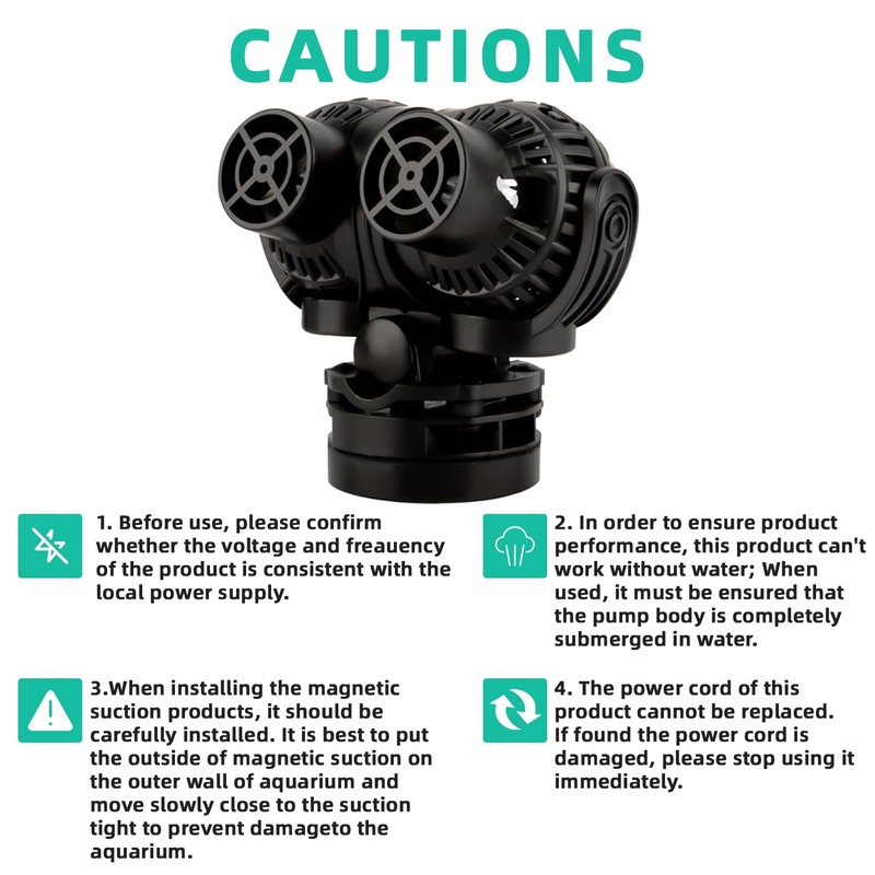 FREESEA Aquarium Circulation Pump Wave Maker Power Head with Magnetic