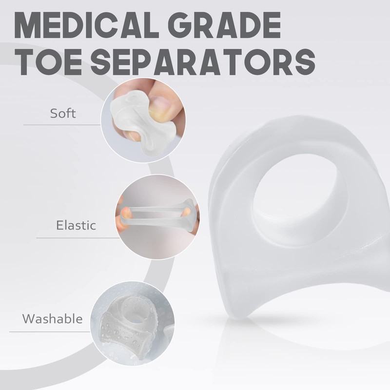 MHSY Gel Toe Separators for Overlapping Toes, 4PCS Bunion Correctors