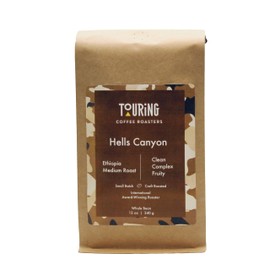 Touring Coffee Roasters Hells Canyon Ethiopian Coffee Whole Beans Medium Roast - 100% Arabica Single Origin, Fruity, Clean, Smooth, Natural Sun Dried – 12oz