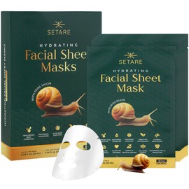 Mascarillas hidratantes en lámina con mucina de caracol, colágeno, ácido hialurónico y extractos botánicos de primera calidad, tecnología de belleza