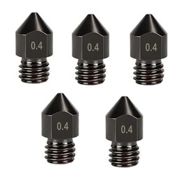 Yenghome 5 Pack 3D Printer Hardened Steel MK8 0.4mm Nozzles,Upgraded Tungsten Metal Extruder Nozzles with Compact Transparent Box Compatible with Makerbot Creality CR-10 Ender 3