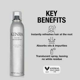 Kenra Volume Dry Shampoo | Oil Absorbing Spray | All Hair Types | 5 oz (2-Pack)