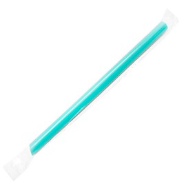Karat [1,600 ct] 9" Boba Straws (10mm Diameter), Individually Wrapped | Aqua Color (C9060s)