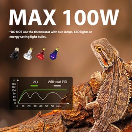 REPWILD Reptile Light Fixture with Dimming Thermostat, 5.5 Inch Deep Dome Lamp Fixture with Temperature Controller for Bearded Dragon, Turtle, Snake and Lizard Tanks, Max 100W