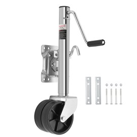 fouwick 2000 lbs Heavy Duty Trailer Jack, Dual 6 Inch Wheels Boat Trailer Tongue Jack, 12 Inch Travel Swivel Jack for RV Camper Utility Trailer (2000 LBS)