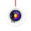 CafePress Archery & Target 01 Round 4" MDF Holiday Ornament