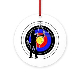 CafePress Archery & Target 01 Round 4" MDF Holiday Ornament