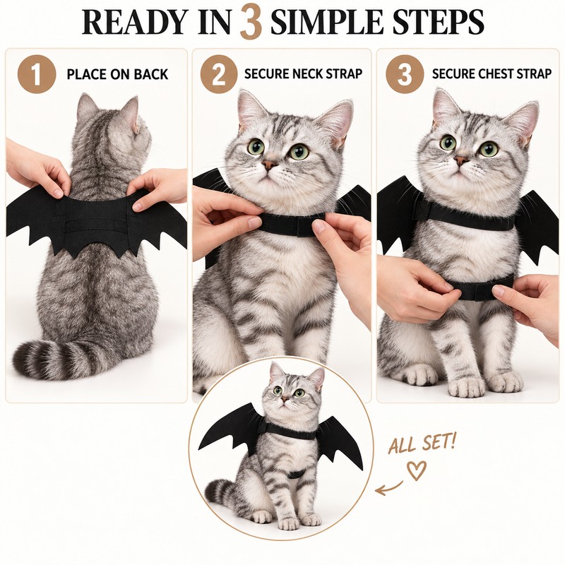 Black Bat Wings Pet Costume for Cats & Dogs –