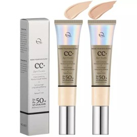 Sangpum Sangse Seolmjeom Chamjo 컬러 보정 CC 크림 2가지 내추럴 보리 SPF 50 파운데이션 풀 커버 컨실러 인비저블 모공 피부 톤 보습 경량 Color Correcting CC Cream 2 Types Natural Barley SPF 50 Foundation Full Coverage Concealer Invisible Pores Skin Tone Moisturizing Lightweight