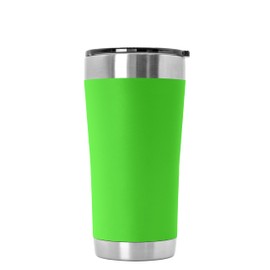 Tempercraft 20 oz Vacuum Insulated Tumbler w/Lid and Laser Engraved Customization Options - Stainless Steel, Double-Walled Travel Mug (Lime)