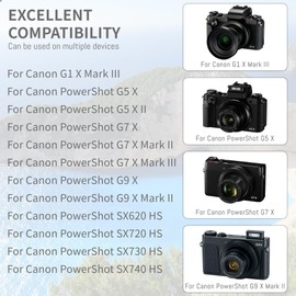 2Pack NB-13L NB13L Battery with Dual Fast Charger Compatible for Canon PowerShot G7 X Mark II, G7 X, G1 X Mark III, G5 X, G5X Mark II, G9 X, G9 X Mark II, SX620 HS, SX720 HS, SX730 HS, SX740 HS