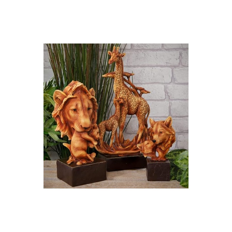 Naturecraft Wood Effect Resin Statue Ornament Figurine - Wolves
