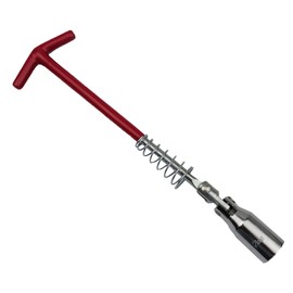 Spark Plug Wrench 13/16 Inch (21mm) ,Long Extended handle, T-handle Universal Joint Spark Plug Socket Wrench, Hex Socket Remover Installer,360-Degree Rotation Engine Spark plug tool 13/16 (21mm) Red