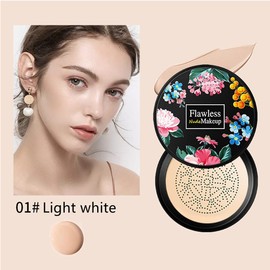Mushroom Head Air Cushion CC Cream Foundation Cover Concealer Makeup Moisturising Brightening Pigment Liquid Foundation, Even Skin Tone Makeup Base BB (Bright White)