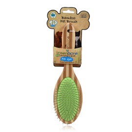 Greenbone Pet Spa Metal Pin Brush - All-Natural Bamboo Pet Grooming Brush - Entirely Made from Sustainable Bamboo for Dogs & Cats