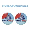 2 Pc 2.25” Harris Walz 2024 Cat Lady Pinback Button