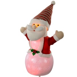 WeRChristmas Santa with 8 Musical Songs and Snowing Snowflake Inside Colour LED Body, 35 cm - Large, Multi-Colour