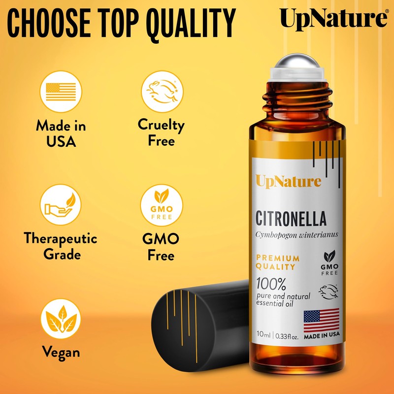 UpNature Citronella Oil Roll On – 100% Natural Citronella Essential
