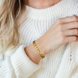 Germanium Bracelet, Women's Anti-Static Bracelet, Strongest, Titanium Stainless Steel, Core Force, Bracelet, Lightweight, Hypoallergenic, Stylish, Heart Shape, Gift for Women, Stainless Steel,