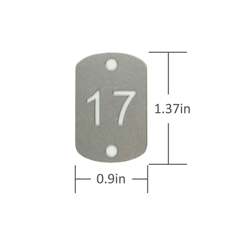 StayMax Rectangular Hollowed Stainless Steel Number Tags Key Tags with