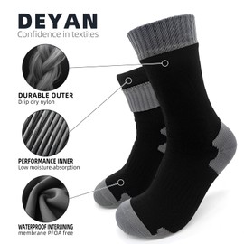 DEYAN Waterproof Socks for Men & Women, Essential for Hiking, Running, Wading, Trekking, Cycling in Cold Wet Weather(Small)