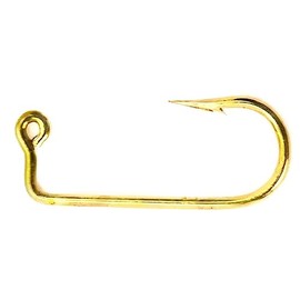 Eagle Claw 575 Gold Wire Jig Hooks 100 Pack - Works Great with Do It Molds (#2)