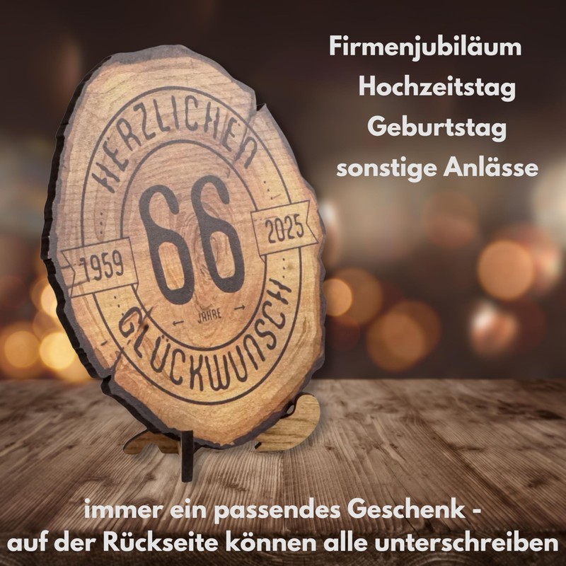 DARO Design Tree Disc with Engraving for 66th Birthday -