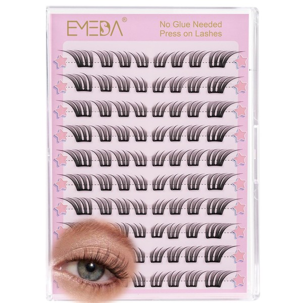 EMEDA Self Adhesive Eyelashes Clusters Stress Free to Wear More