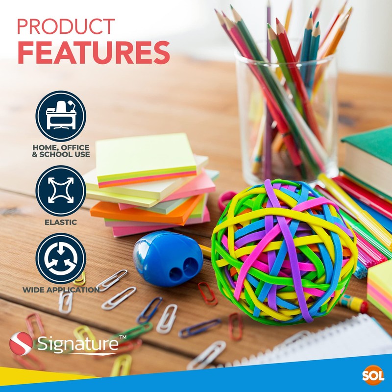 SOL 3pk Large Elastic Bands Balls, Made from 500+ Rubber