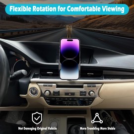 AOUKKL Car Phone Holder Fits for Lexus ES 300h / ES 350 2013-2018 Accessories,Thick Cases Friendly,Cell Phone Mount for 4.7-7 in Phones,360 Degree Rotation,Easy to Install