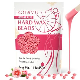 KOTAMU - Perlas de cera para depilación - Cera profesional para pieles sensibles, ideal para cabello fino y delgado, 1 libra de perlas rosadas, perfec