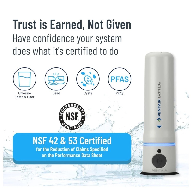 Pentair FreshPoint Easy Flow Under Sink Water Filtration System, PFAS
