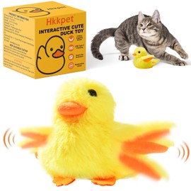Chirping Duck Interactive Cat Toy, Touch Activated Automatic Kitten Toy with USB, Realistic Duck Quack & Flapping Wings Catnip Toy, Cute Cat Kicker Toy, Cat Exercise Toys for All Breeds