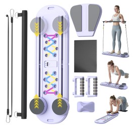 Maksone Pilates Board – 6-in-1 Foldable Reformer Training Kit with Auto-Rebound Ab Roller & Digital Display – Portable Core Workout Equipment for Abs, Full-Body Fitness & Muscle Toning