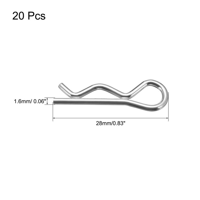 sourcing map Clip Pins 3.5mm Wire Carbon Steel 75mm Length