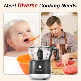 Food Processor Electric Food Chopper with 4.5-Cup(1000ml) Vegetable Chopper & Meat Grinder,BPA Free, Stainless Steel Blade for Chopp, Slice, Mince, Grind, and Puree, for Baby Food & Family Use