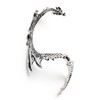 Dragon Ear Cuff Stud Earrings with Silver Tint by Serebra