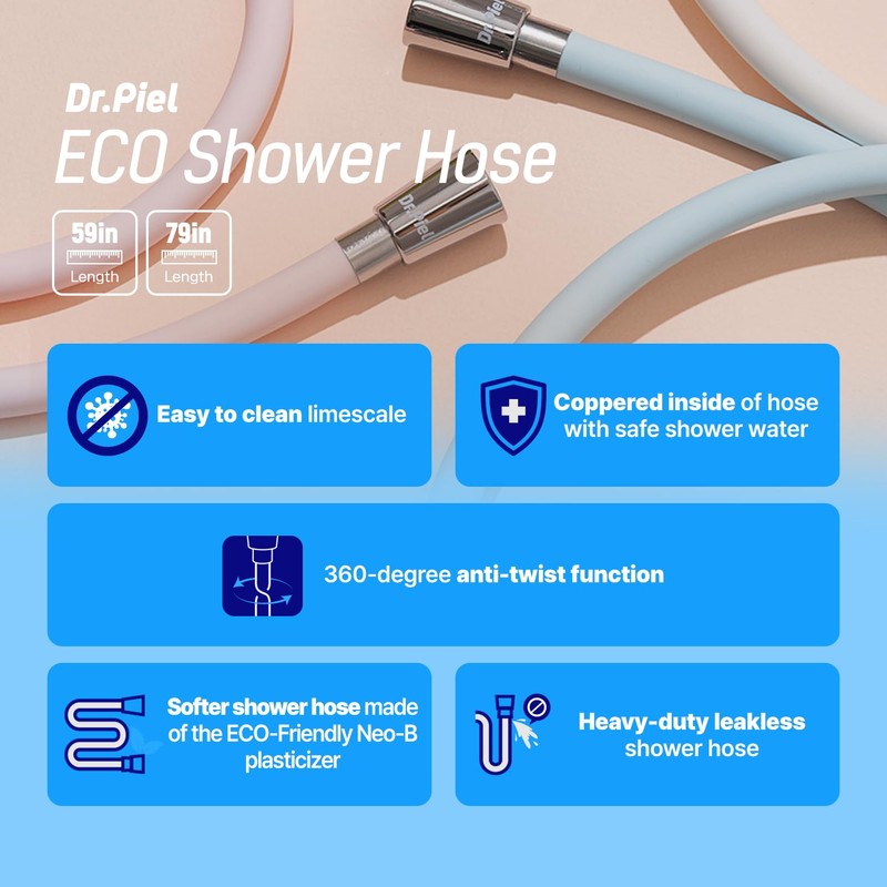 Dr. Piel Eco-Shower Hose Original White 79 Inches