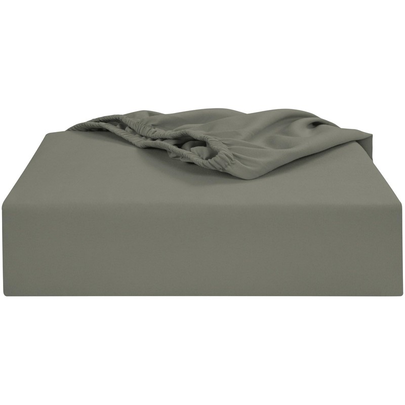 Soroor Bedding & Linen, Microfiber Single Fitted Sheet, Grey Deep